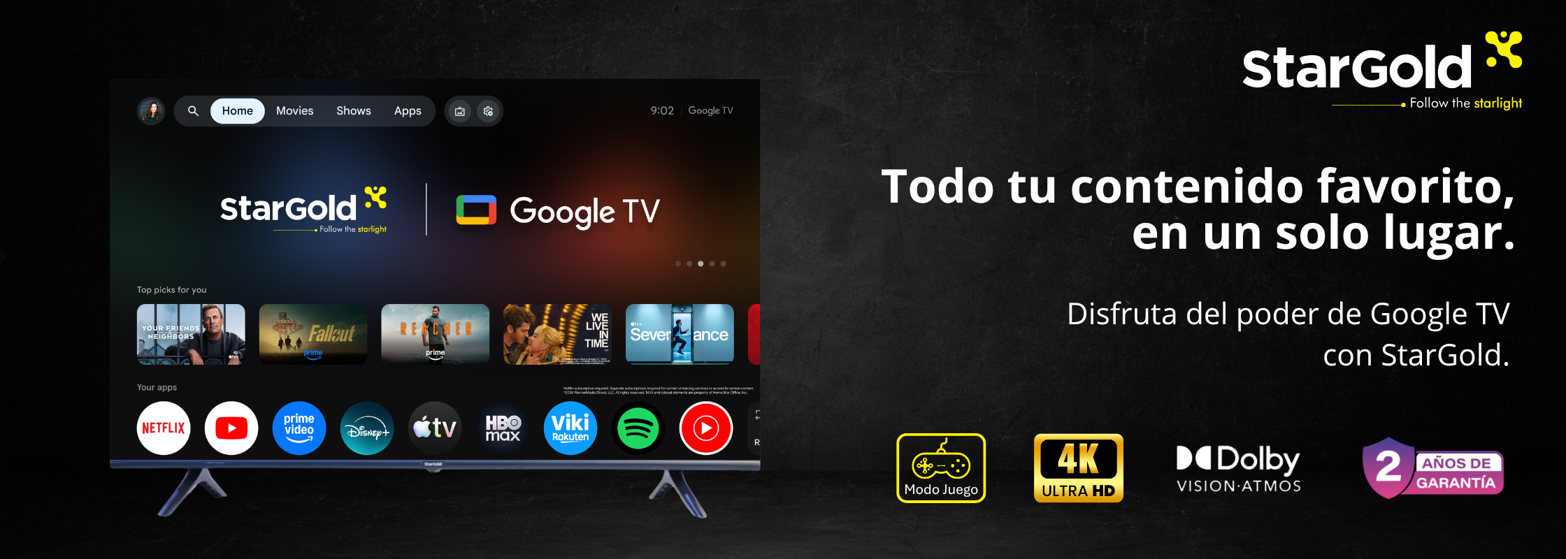 Banner de Televisores StarGold con sistemas Google Tv